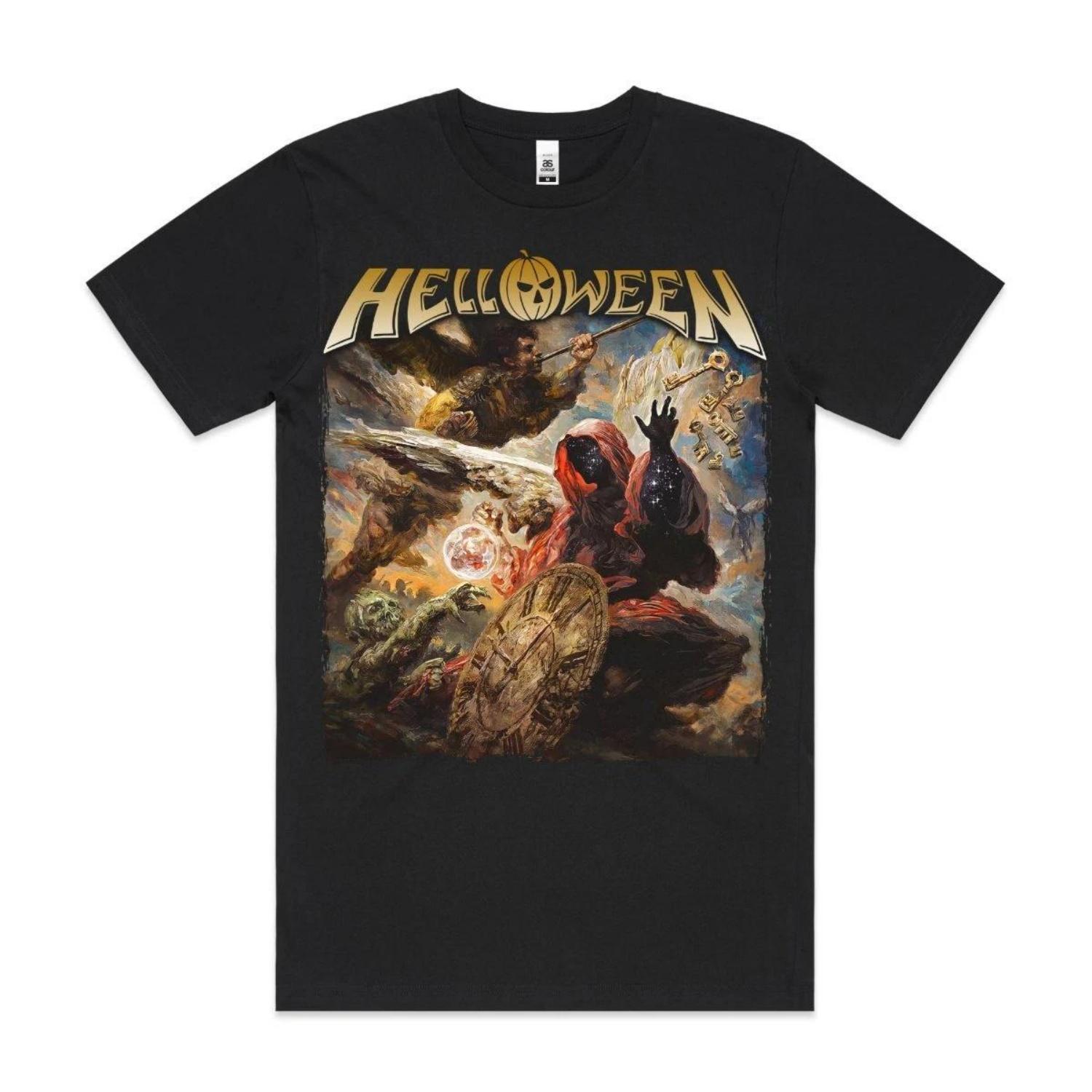 

Футболка Helloween Банда Семейная Футболка Музыка Хэви-метал Футболка Летняя Футболка с коротким рукавом Мужская Футболка Черная Повседневная Хлопковая Футболка с круглым вырезом S чёрный