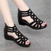 Soft Leather Roman Sandals for Women with Soft Soles, Mom's Shoes for Wearing As Outerwear, Women's Sandals with Wedge Heels, Women's Shoes