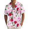 Camicia casual da uomo a maniche corte vestibilità ampia Camicia con risvolto alla moda