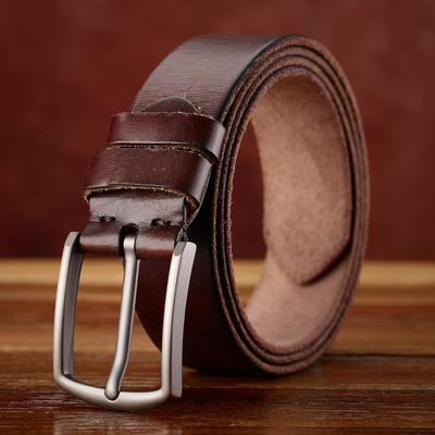 Retro Handgemachter First-Layer-Rindsledergürtel Herren Ledergürtel Echtleder Lässiger Vielseitiger Gürtel