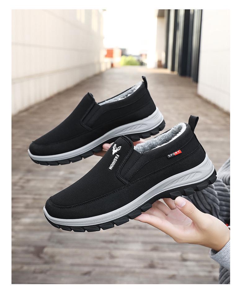 Herren Winter Baumwolle Plus Samt Leichte Wanderschuhe: Warm, lässig, im Stil des alten Peking
