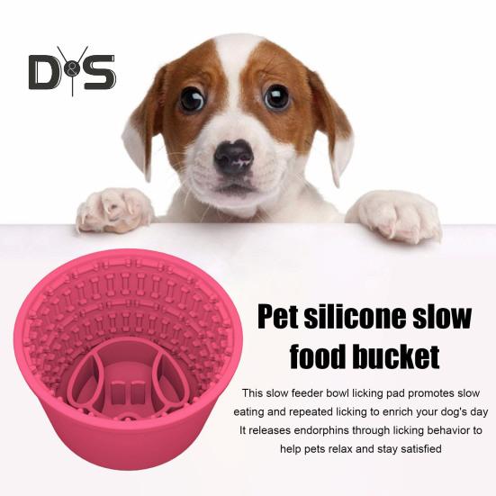 Lecknapf für langsames Fressen von Hunden, Silikon-Leckmatte für Hunde, Leckerli-Spender, Anti-Erstickungsschutz, Napf für langsames Fressen von Haustieren, für kleine, mittelgroße und große Hunderassen