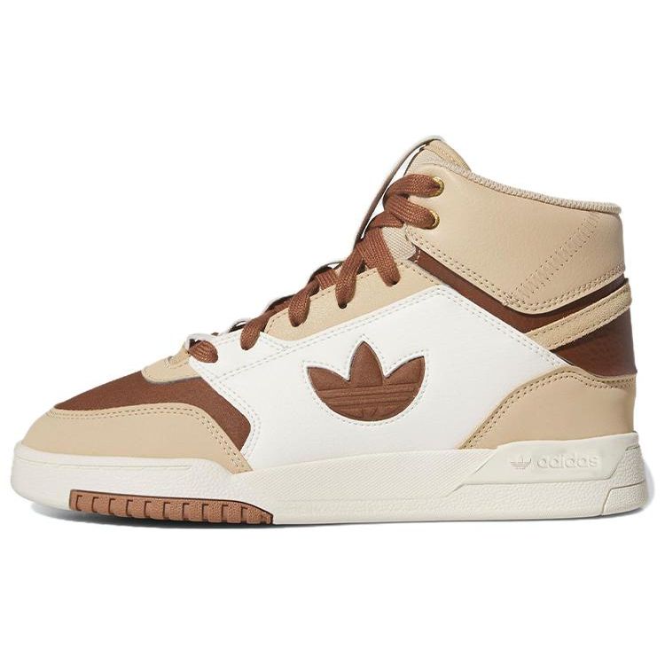 Adidas Originals Drop Step XL Comfortable Versatile Non-Slip Wear-Resistant High-Top Skate Shoes Women Sneakers Brown White IF2686