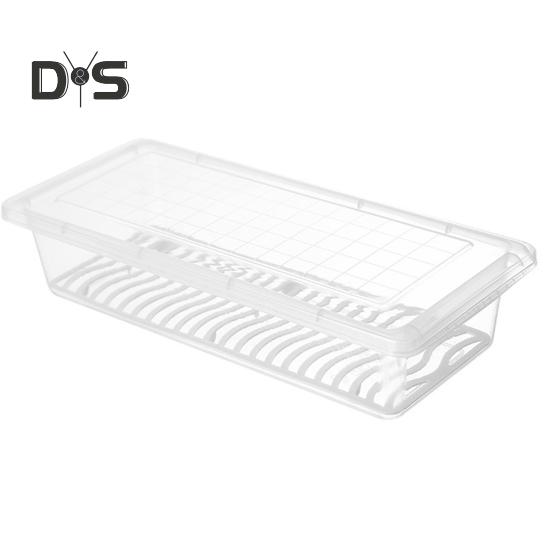 

Большая вместимость коробки для хранения продуктов питания, прямоугольная, переносная, дренажная перегородка, холодильник для хранения свежих продуктов, хозяйственные принадлежности S