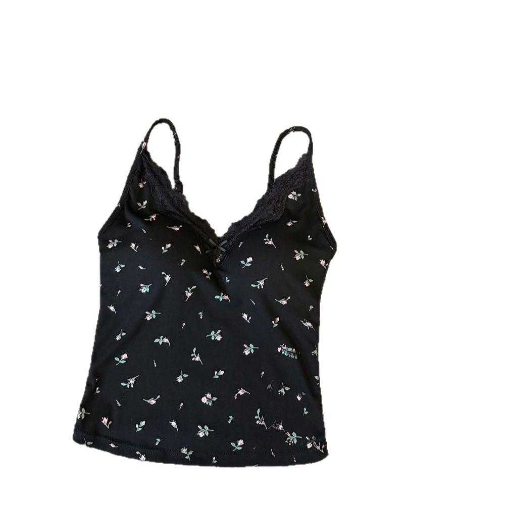 Pure Desire Bloemen Kant Camisole met Borstkussentjes - Slank en Stijlvol Bandeau Topje