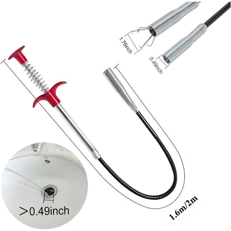 Drain Clog Remove Tool With 4 Claws Bendable Hose Pickup Reaching Assist Tool for Home and Kitchen Sink, Drains, Toilet