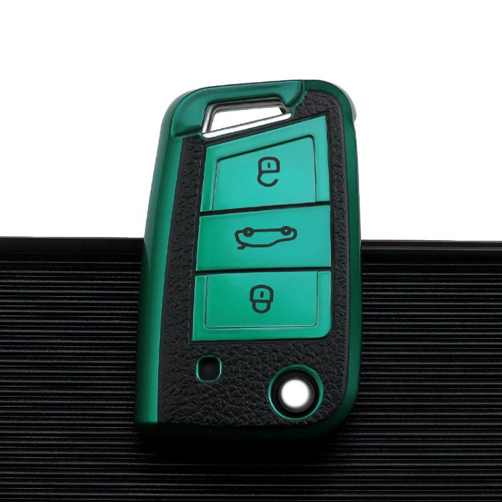 VW Car Key Cover for Polo Golf Jetta Passat Tiguan Santana Leather Key Case Protector