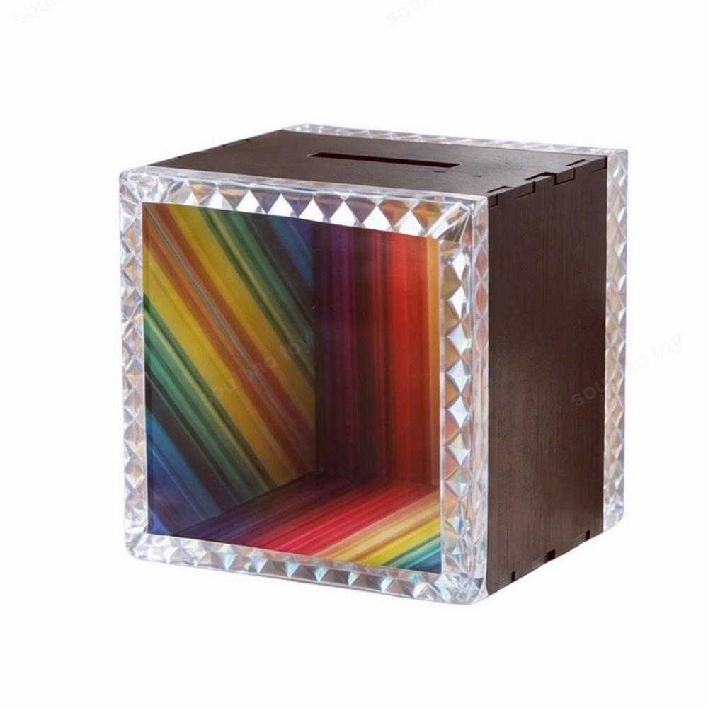 DIY Magic Box Coin Disappearance Trick Science Technology Production Invention Plane Mirror Image Puzzle Steam Toy For Adults