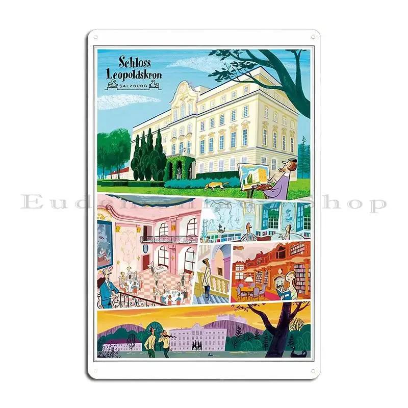 Salzburg Global Seminar Schloss Leopoldskron Artwork Metal Signs Pub Garage Custom Designing Party Tin Sign Poster 20x30cm(7.8x11.8inch)