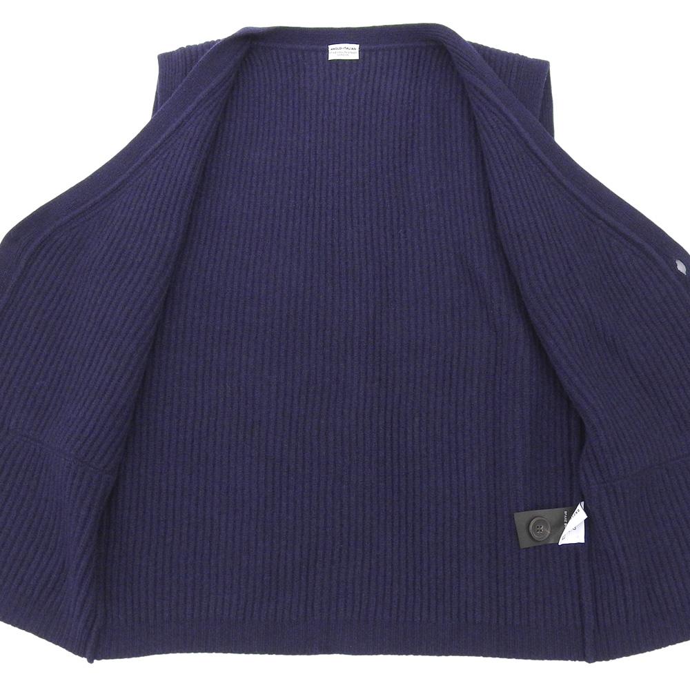 Anglo-Italian Excellent condition wool faux pocket knit vest, men's, navy, size S Best S NavyUsed