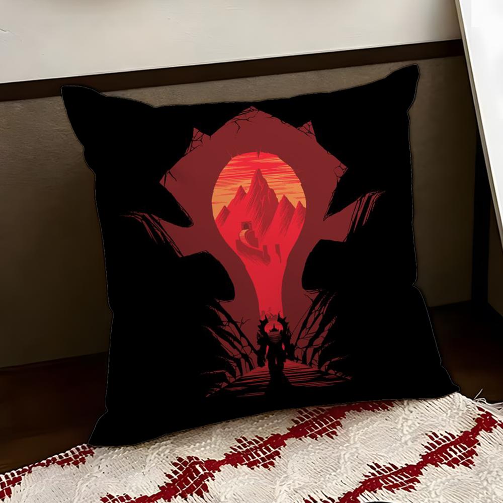 Warcrafts of World WWOW Game Cushion Cover Reversible Soft Durable Pillow Cover Home  Car MultiScene Use for Daily Comfort
