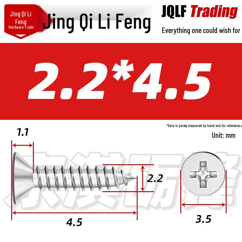 304 Stainless Steel Countersunk Self-Tapping Screw for Furniture & Outdoor Construction (GB/T 846)