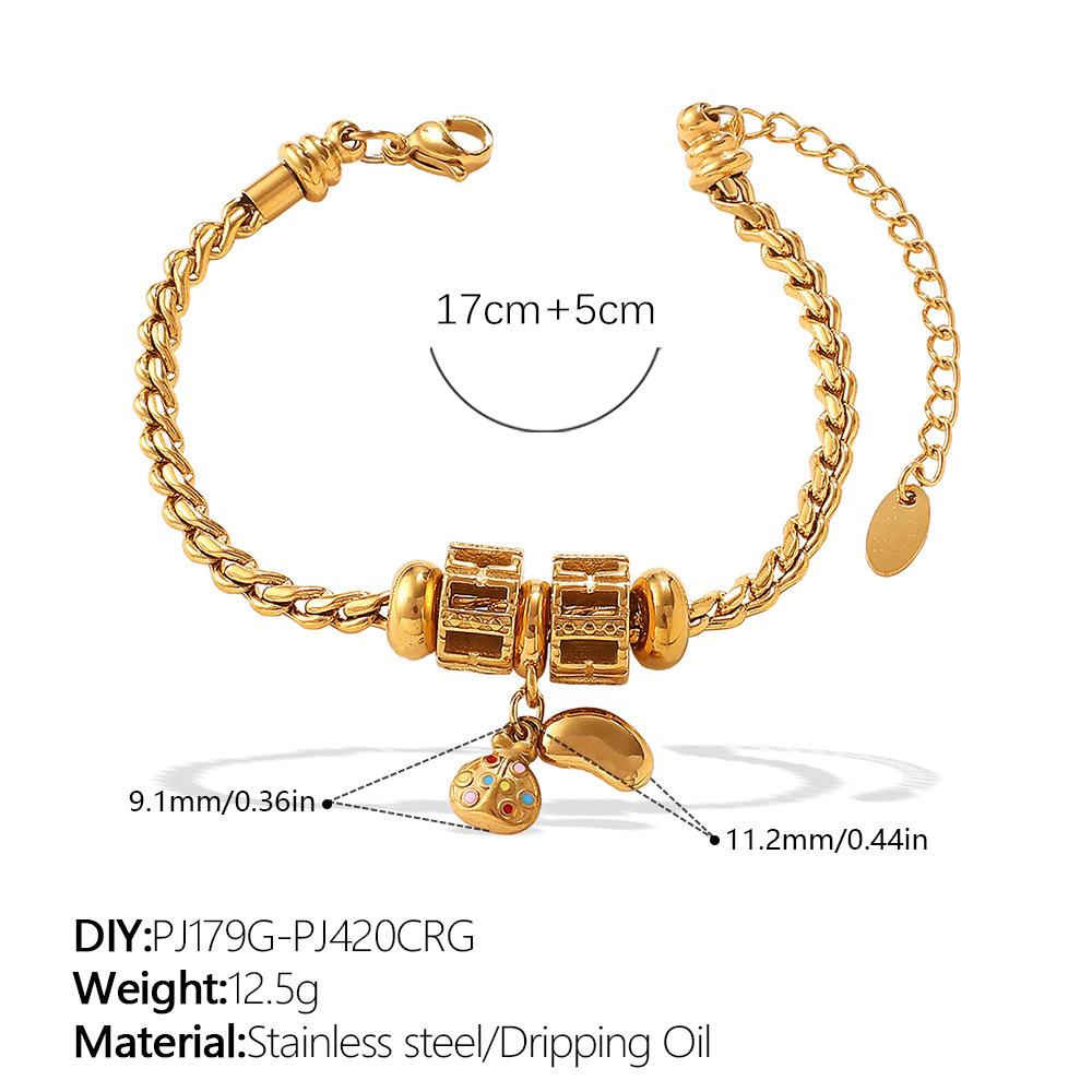 Fashion DIY Diverse Pendant Bracelet Non-fading Gold-plated Light Luxury Bracelet Jewelry