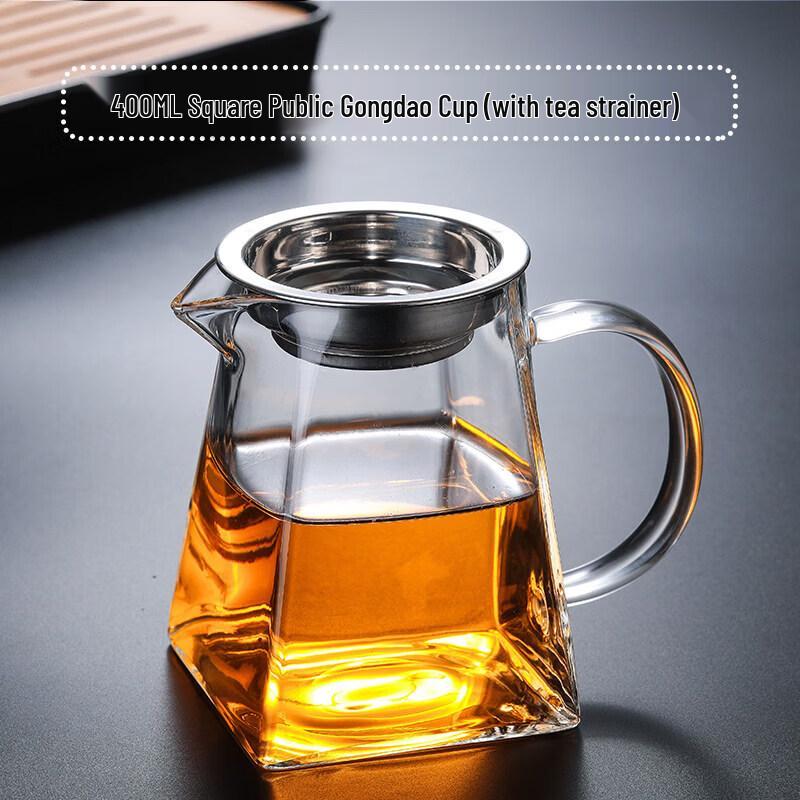 ZISIZ Heat-Resistant Glass Fair Cup with Tea Infuser