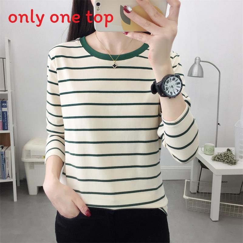 Cotton Striped Oversized Long Sleeve T Shirt For Women Autumn Casual Comfortable Wear