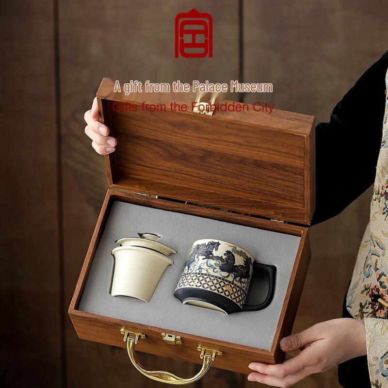 Chinese Style Ceramic Office Tea Cup Gift Set