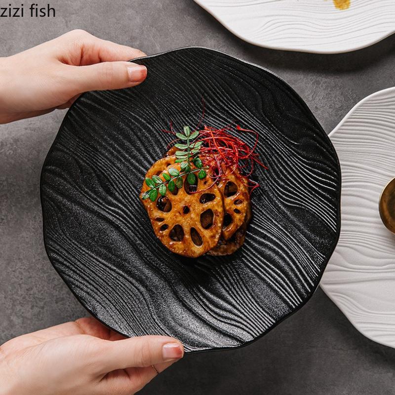 Ceramic Steak Plate Dining Plate Pasta Dish Hotel Serving Plates Sushi Plate Sashimi Plates Fruit Dish Snack Bowl Dessert Bowl