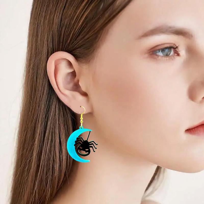 Moon Witch Bat Earring Silicone Mold Suitable for Epoxy Resin Diy Craft Backpack Pendant Ornament Jewelry Making