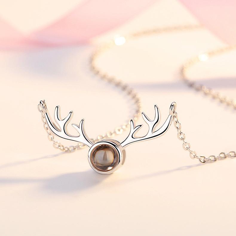 Antler Projection I Love You Simple Pendant Luxury Confession Gift for Girlfriend Birthday Gift