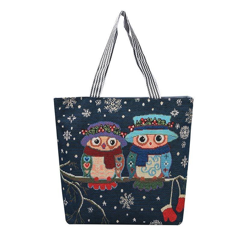 Embroidered Fashion Bag Simple Single-shoulder Bag Hand-held Women's Bag Large-capacity Shopping Bag