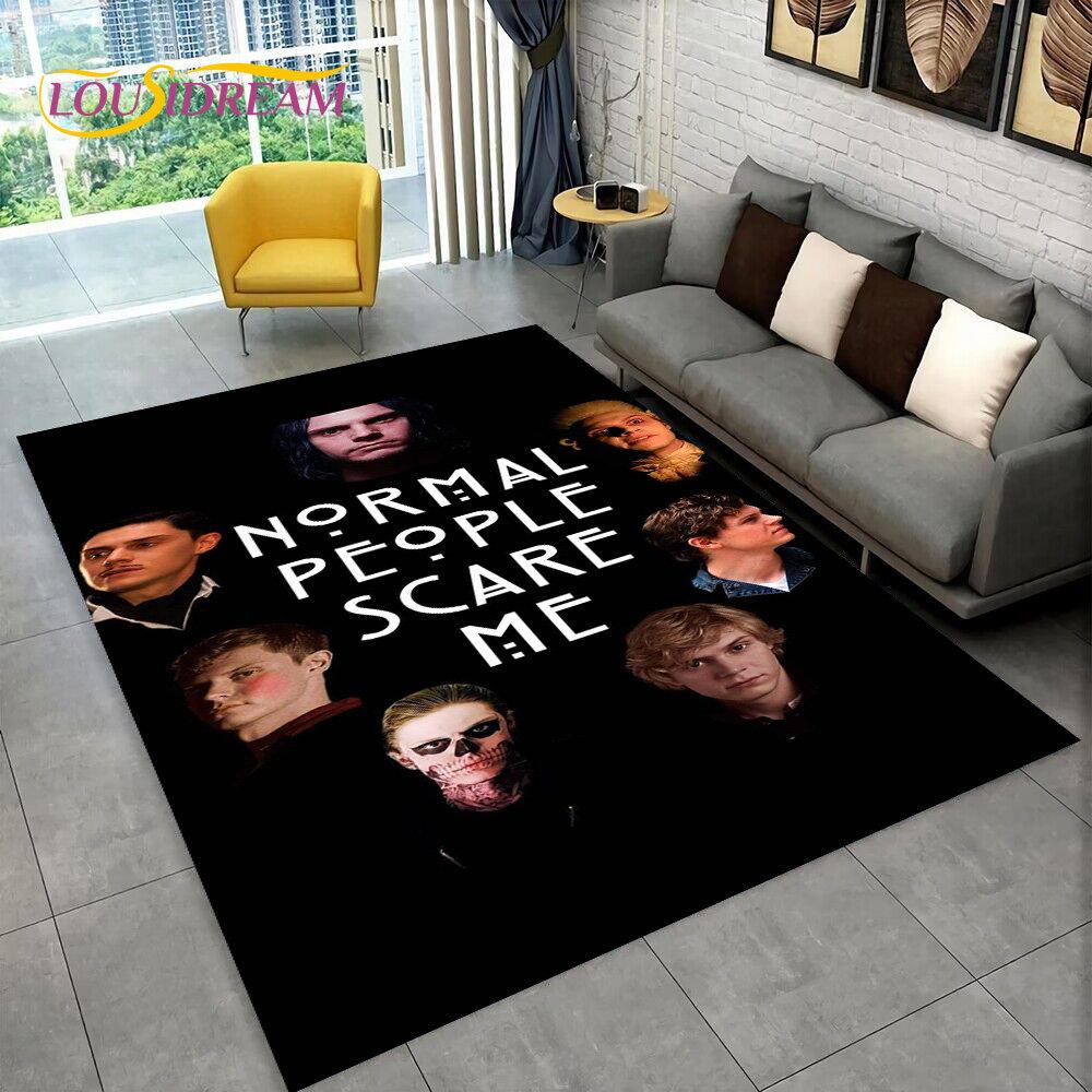 Cute Evan Peters Movie TV  Actor Area Rug,Carpet Rug for Home Living Room Bedroom Sofa Doormat Decor,kids Non-slip Floor Mat 3D