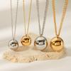 Trendy Ball Pendant Necklace 18K Gold Color Stainless Steel Beach Fashion Waterproof Jewelry 2024 Bijoux