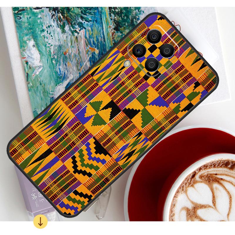 

African Wax Fabric Case For Samsung Galaxy M15 M21 M31 M55 M56 M36 M16 M06 M13 M33 M53 M12 M32 M52 M14 M34 M54 Samsung M15