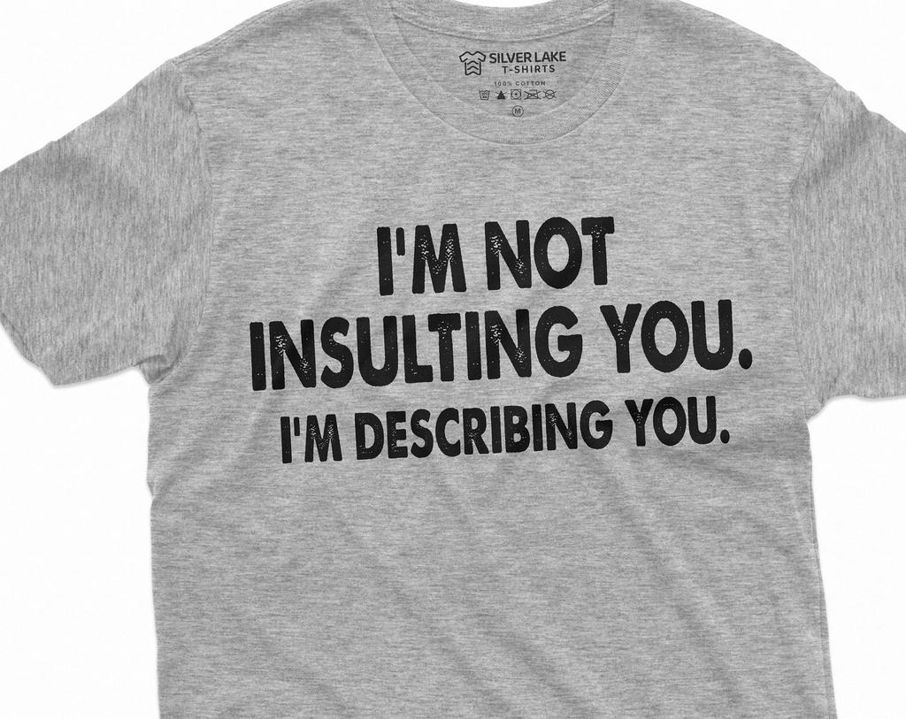 Men's Funny I Am Not Insulting You T-shirt | Birthday Gift for Him Humorous Saying Text Tee Shirt | Christmas Funny Shirt