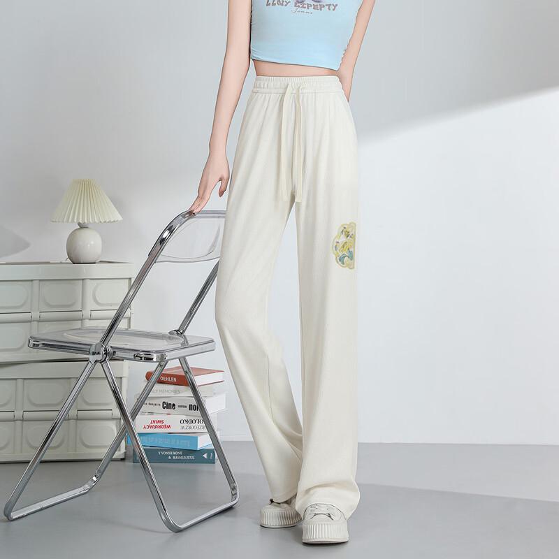 ET BOITE Women s High-Waist Embroidered Wide-Leg Pants L