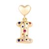 18K Gold-Plated Zircon Necklace with Cross and Colorful Letter Pendants