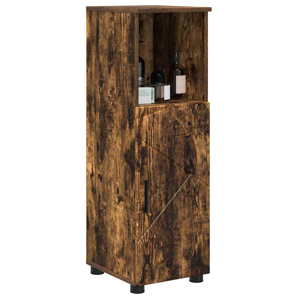 Bathroom Cabinet with Door Smoked Oak 30 x 35 x 95 cm
