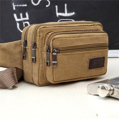 Sac de Taille en Toile Sports de Plein Air Multifonctionnel Sac de Ceinture Homme de Haute Qualité Durable Grande Capacité Sacs Porte-Monnaie Portable pour Téléphone