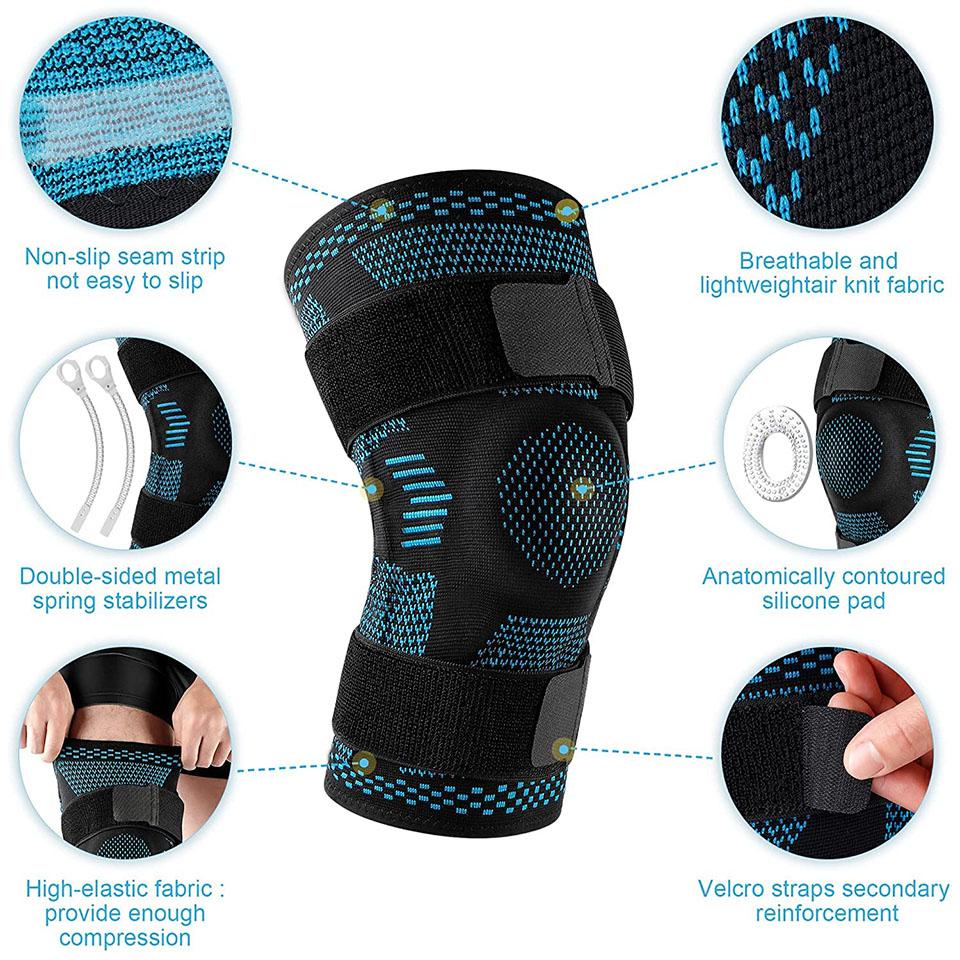 Knee Brace Support Compression Sleeve With Side Stabilizers And Patella Gel For Knee Pain Meniscus Tear Acl Mcl Injury Recovery