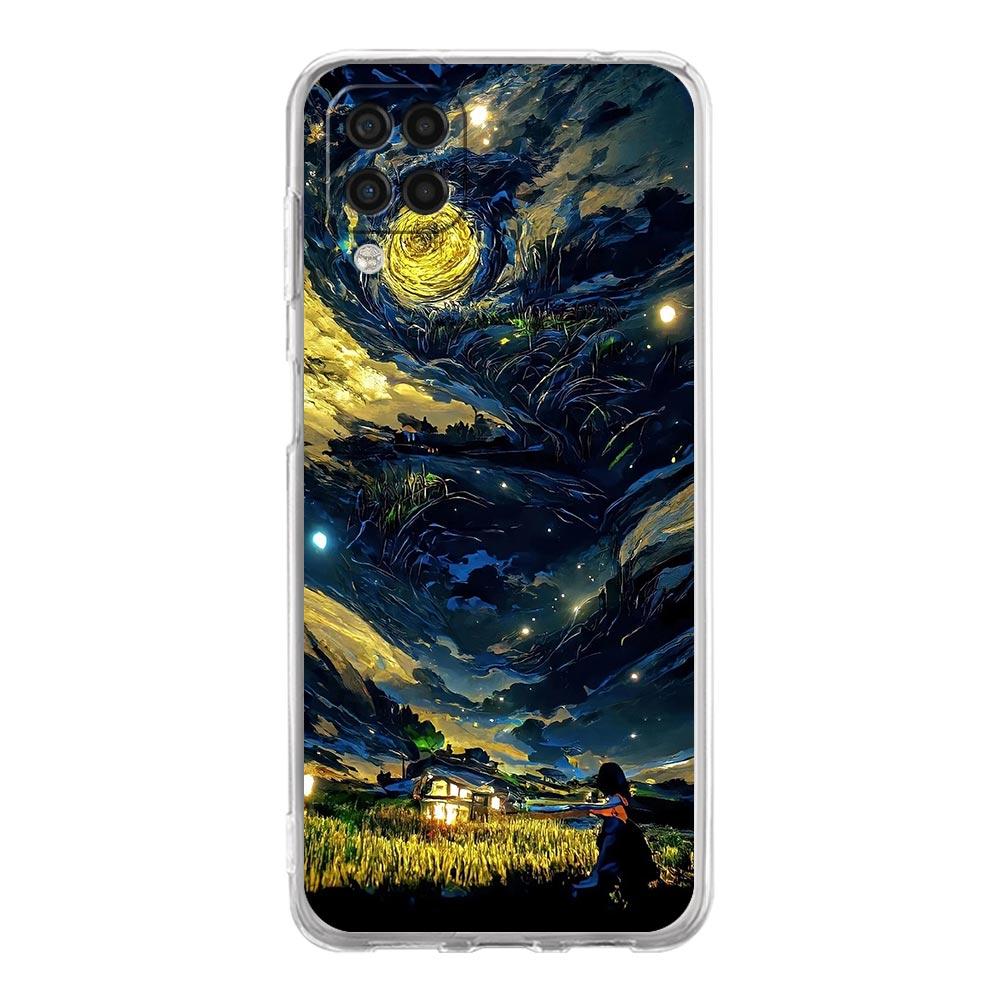 

Чехол для телефона с изображением аниме девушки арт-пейзаж для Samsung A51 A71 A21S A12 A11 A31 A41 A03S A13 A33 A73 A53 A52 A32 5G A23, мягкий прозрачный чехол Samsung A73 5G
