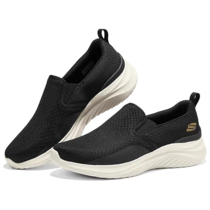 Skechers Air-Cooled Memory Men Breathable Light Low Walking Shoes Black 8790378-BLK