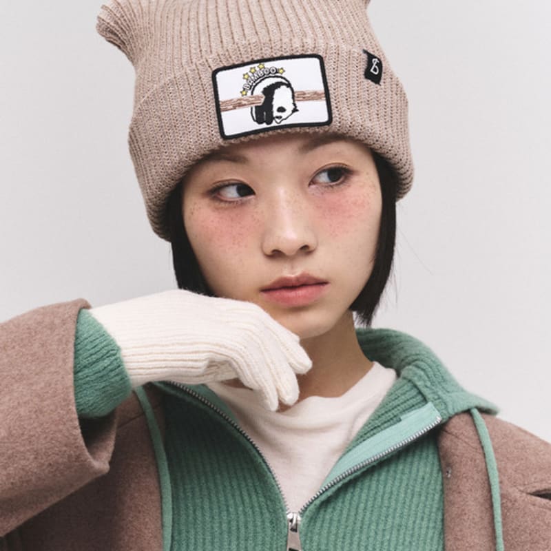 

BLACK SANDS Животный патч Панда Двухцветная серьга BEIGE_Free