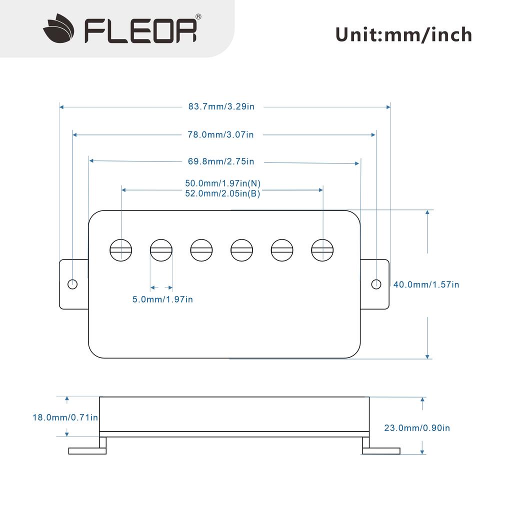 FLEOR 2PCS Ceramic Magnet Electric Guitar Humbucker Pickup Neck and Bridge LP Pickup Guitar Parts,Chrome/Black/Gold Choose