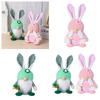 Chaoya Easter Fabric Faceless Bunny Couple Dolls Knitted Hat Decoration Figurines
