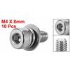 uxcell M4 x 8mm Hex Socket Head Bolts, Stainless Steel, Combined Bolt Set, Pack of 10