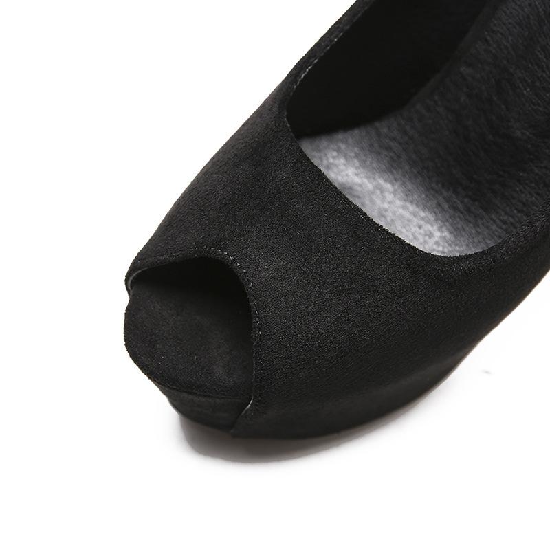 Escarpins à talons hauts pour femmes de 12 cm, 14 cm, plateforme de 4 cm, chaussures de discothèque, talons aiguilles extrêmes, chaussures de bal à bout ouvert