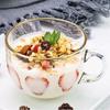 480ml Gold Inlay Edge Glass Salad Bowl Fruit Rice Mug Bowls Food Storage Container Lunch Bento Box Decoration Tableware