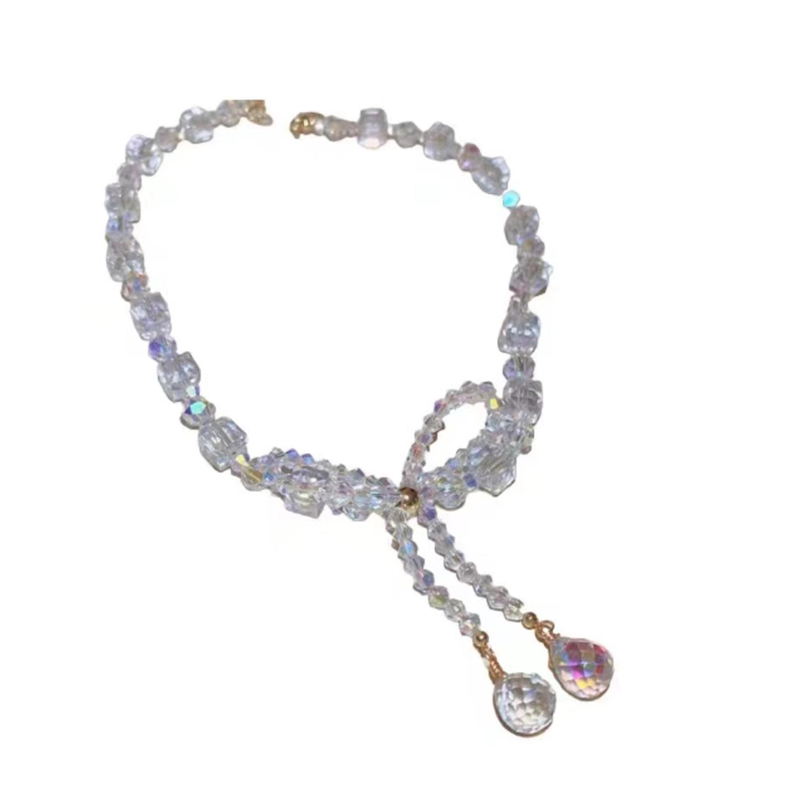 

Trendy Bowknot Choker Necklace for Women Light Luxury Clavicle Chain Short Collar Chain Crystal Beaded Necklaces Jewelry 1