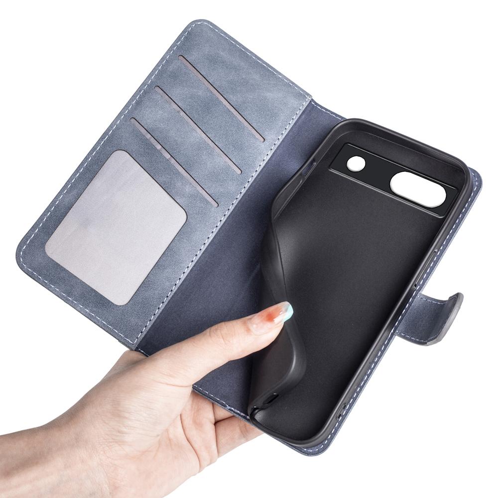 For Google Pixel 7a Leather Wallet Shockproof Phone Cover Dual Color Splicing Flip Stand Case