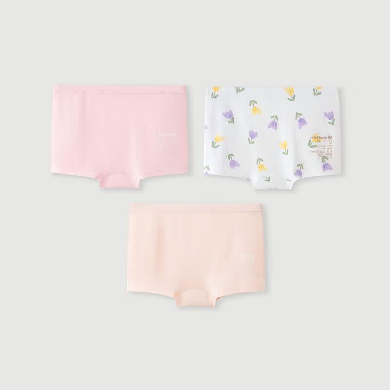 Mini Balabala Girls' Breathable Cotton Underwear 3-Pack