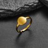Cross-Border Fashion Stainless Steel Geometric Adjustable Round Ring