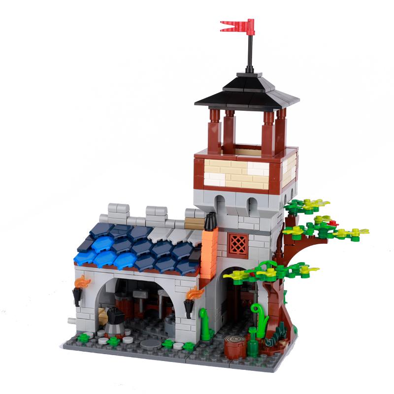 MOC Medieval Ancient Castles City Walls Towers Wooden Houses Military Buildings Street Scenes Small Particles Puzzle Bloc Building Set
