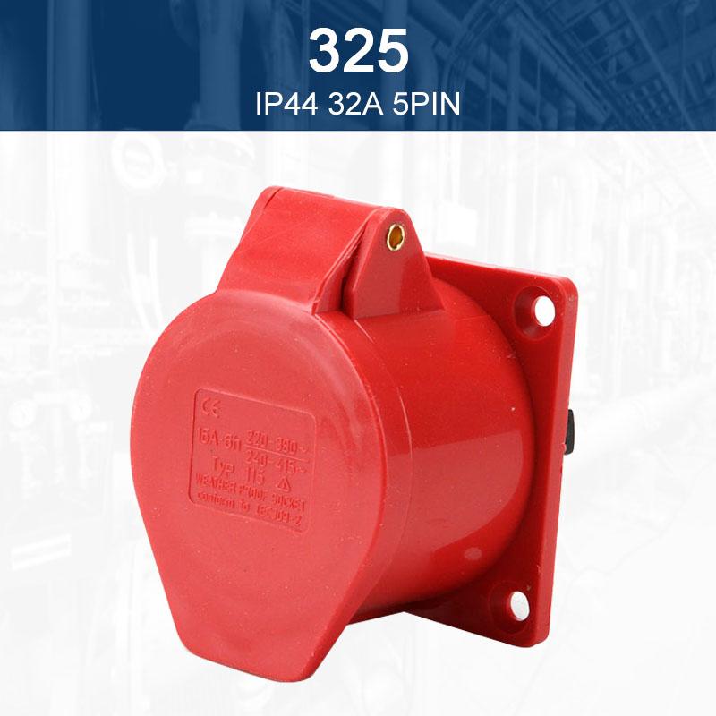 

IP44 5-контактне Водонепроникне Електричне З єднання Силове Промислове Гніздо та Вилка Настінна Розподільна Коробка 32A 380-415V