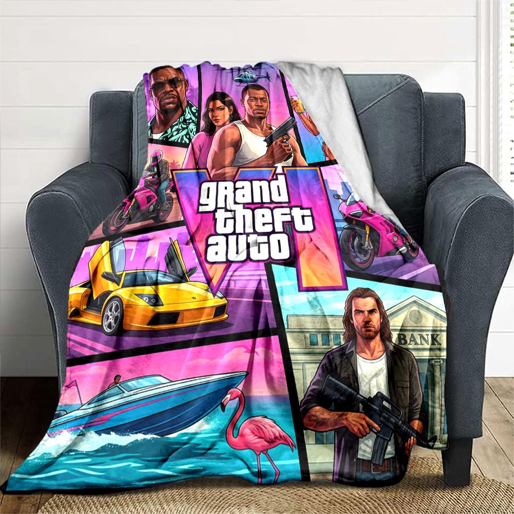 Grand Theft Auto Blanket Comfortable Suitable for Office Chair Bed All-Season Use Modern Gifts For Family Or Friends