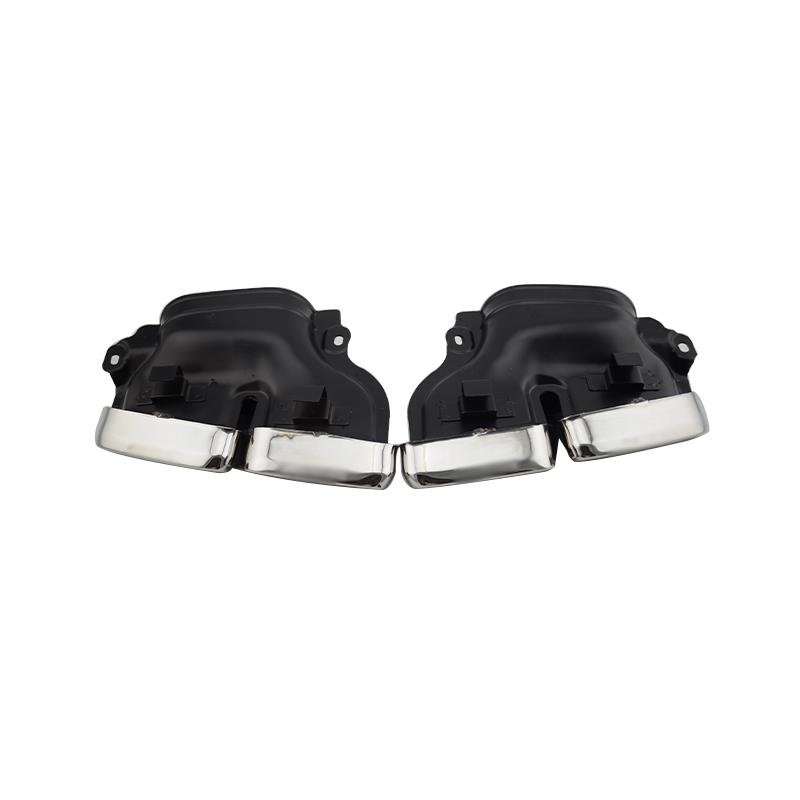 For 2014-2020 Mercedes S-Class W222 exhaust pipe upgrade AMG 63 black square mouth quad outlet muffler tip nozzle tailpipe