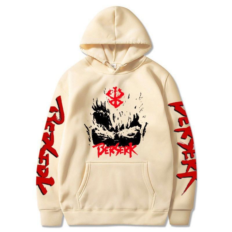 Berserk Anime Hoodie Unisex Dark Theme Printed Long Sleeve Sweatshirt Casual Streetwear